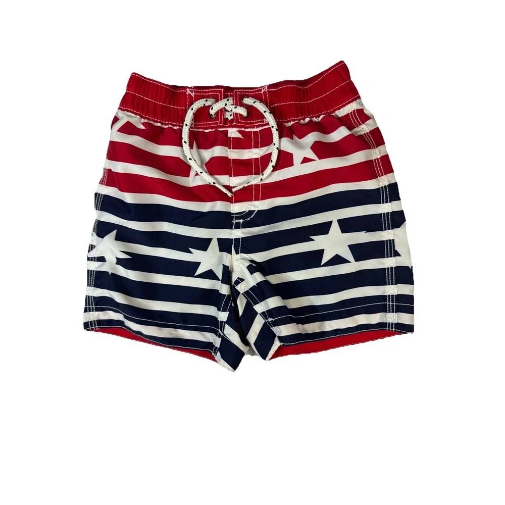 Baby Gap Toddler‎ Boys Stars And Stripes Patriotic Swim Trunks Size 18-24 Months